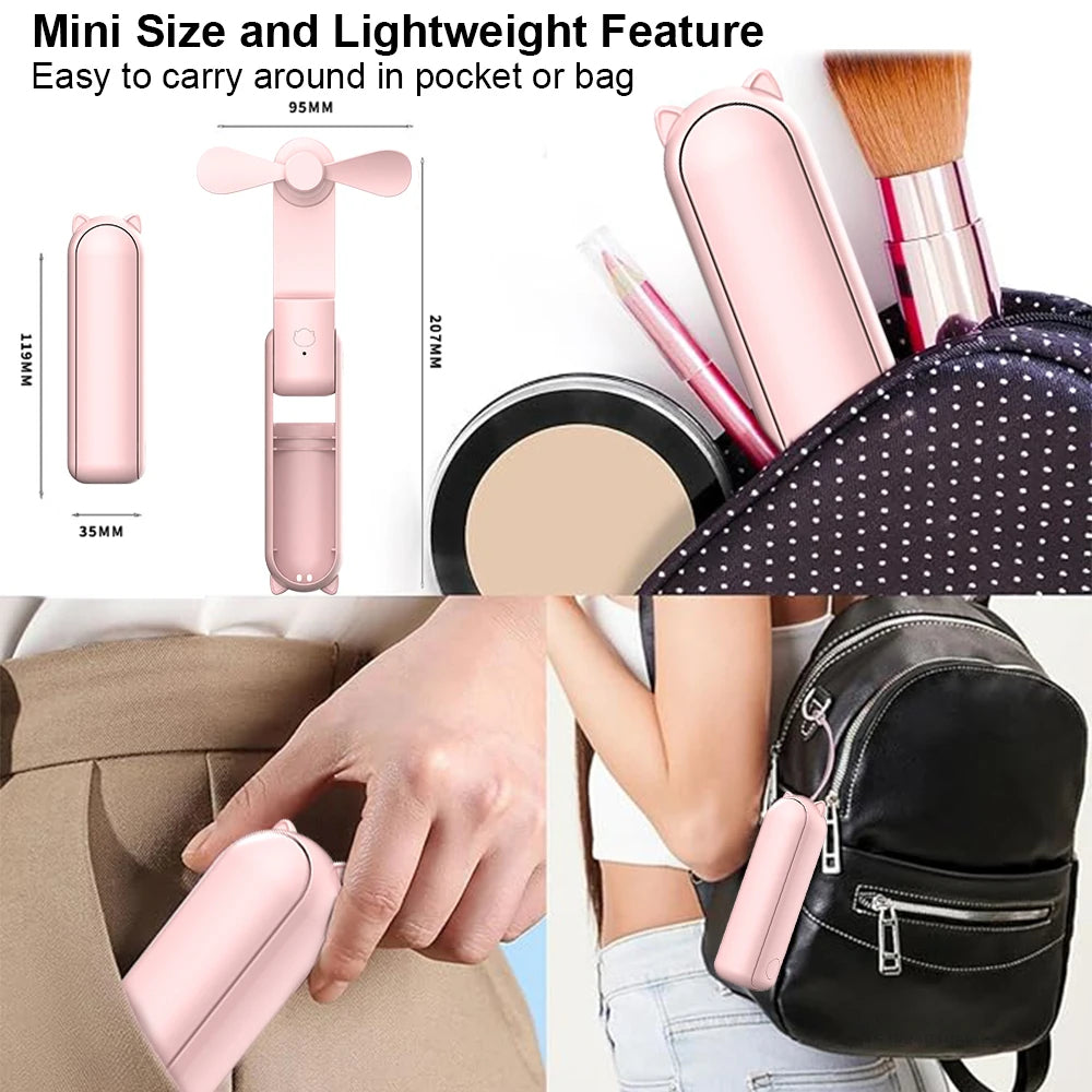 FrostFold™1.0 – PocketCool Mini Fan with Power Bank Function