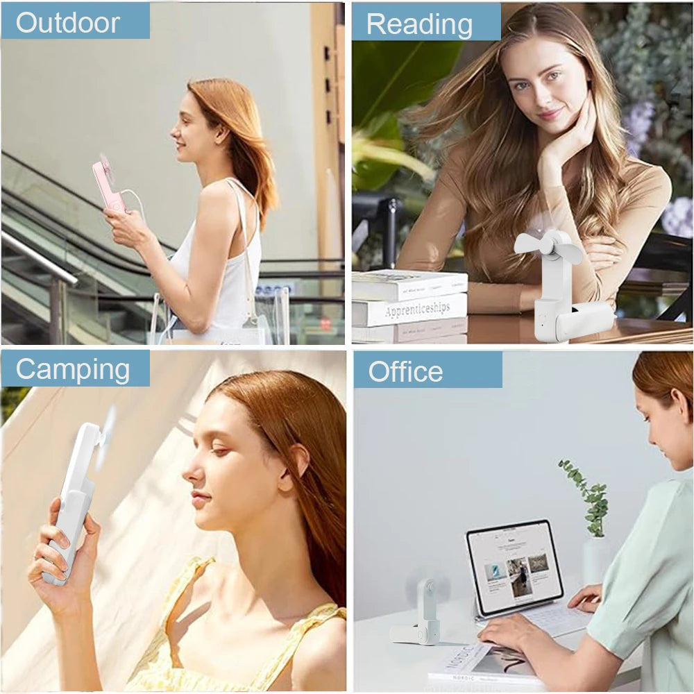 FrostFold™1.0 – PocketCool Mini Fan with Power Bank Function